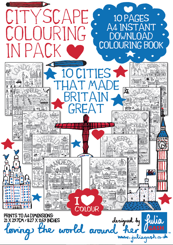10 Cities That Made Britain Great Colouring In eBook by Julia Gash